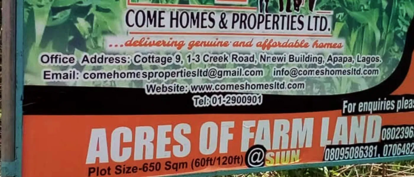 Acres of Farmland for Sale at Isiun, Ogun state, Nigeria